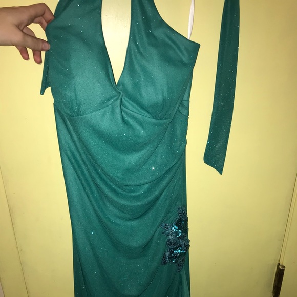 Green Sparkle Prom Dress - Picture 1 of 3